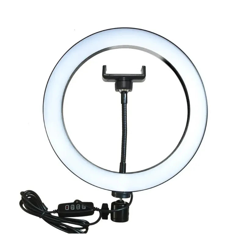 RGB LED Soft Ring Light MJ26 | 26cm (10.2”) |  Dimmable with Tripod & Phone Holder, 360° Color Modes